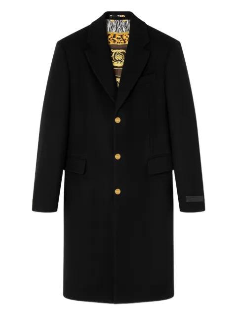 single-breasted wool coat by VERSACE