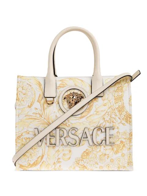 small La Medusa printed canvas tote bag by VERSACE