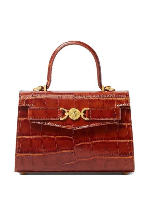 small croc-effect tote bag by VERSACE