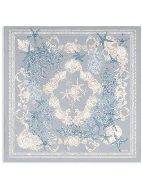 stars-print silk scarf by VERSACE