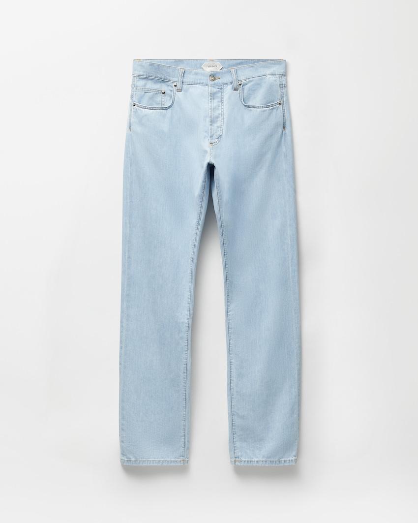 straight chambray jeans by VERSACE