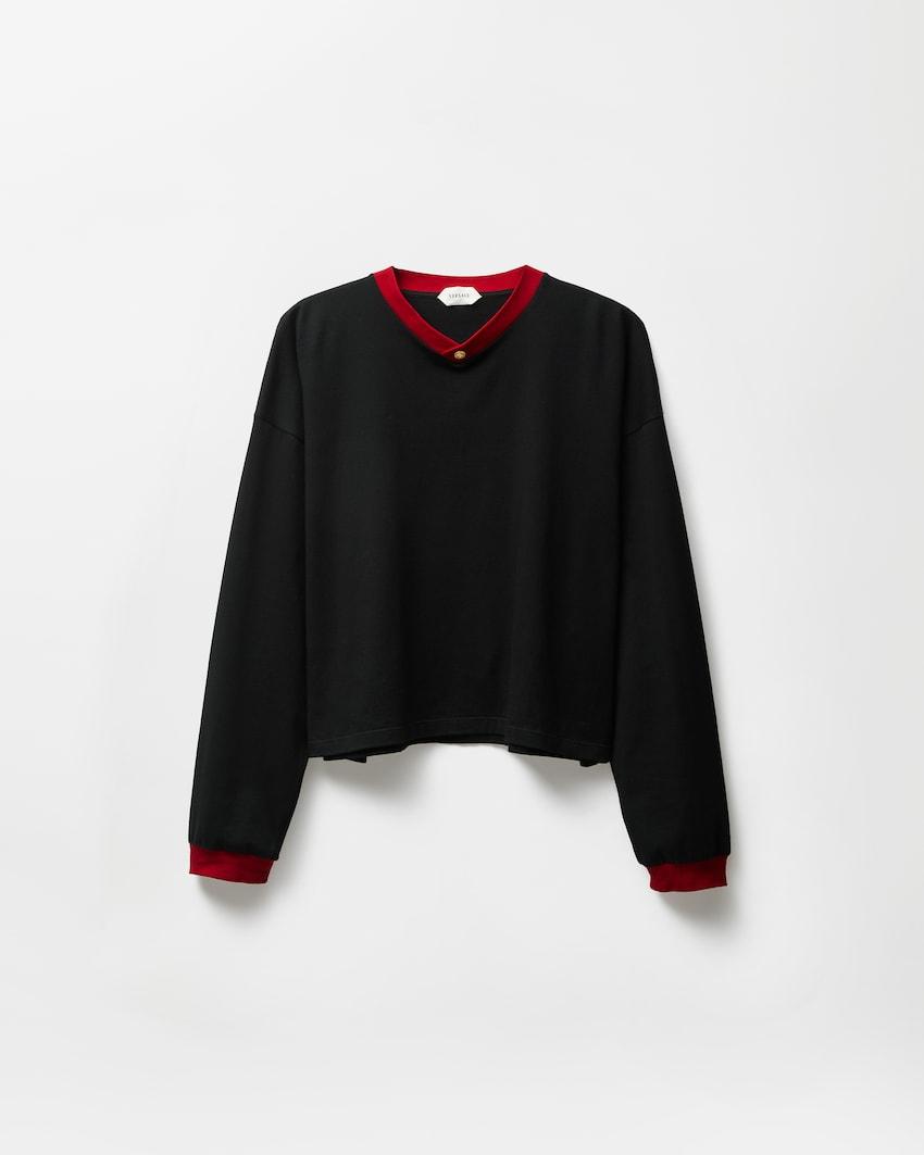 stretch cotton-jersey long-sleeved t-shirt by VERSACE