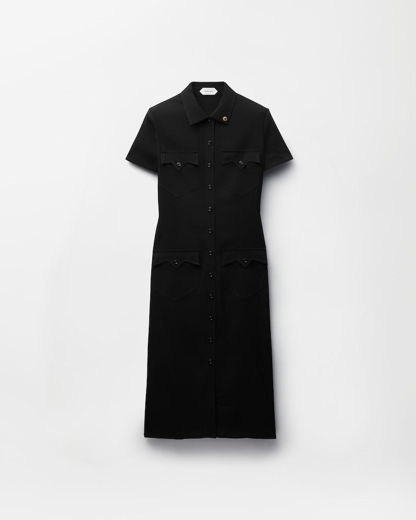 stretch georgette viscose midi dress by VERSACE
