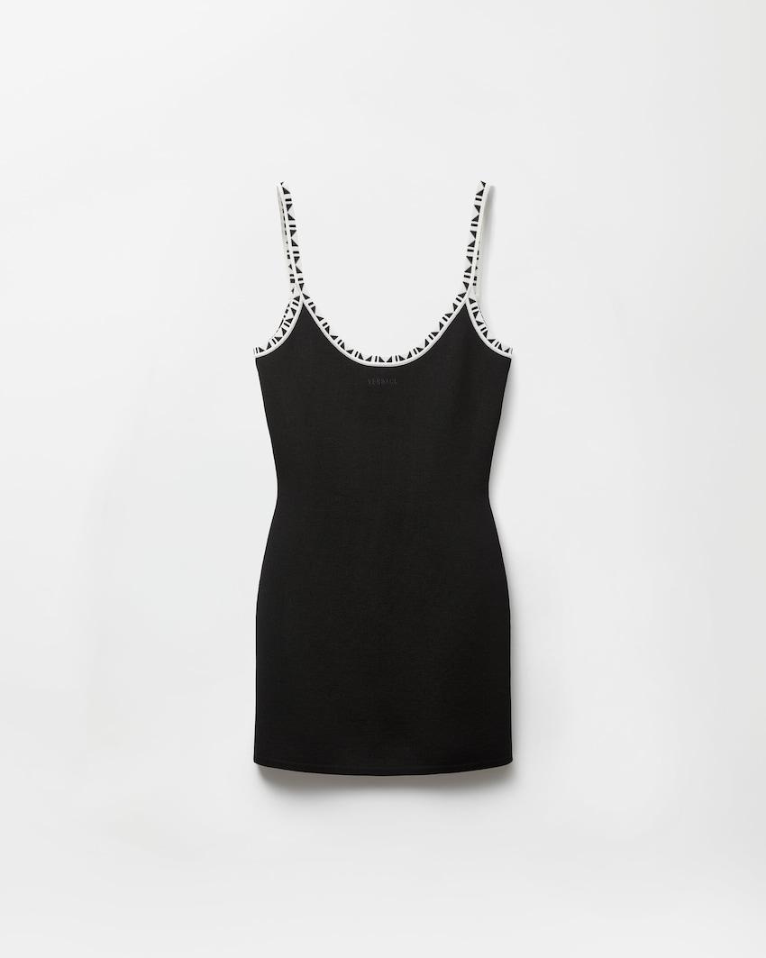 stretch viscose jacquard mini dress by VERSACE
