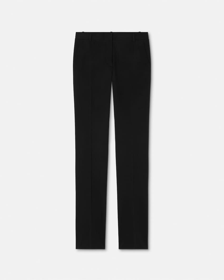 stretch wool-gabardine slim pants by VERSACE