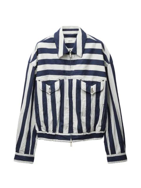 striped cotton denim blouson by VERSACE