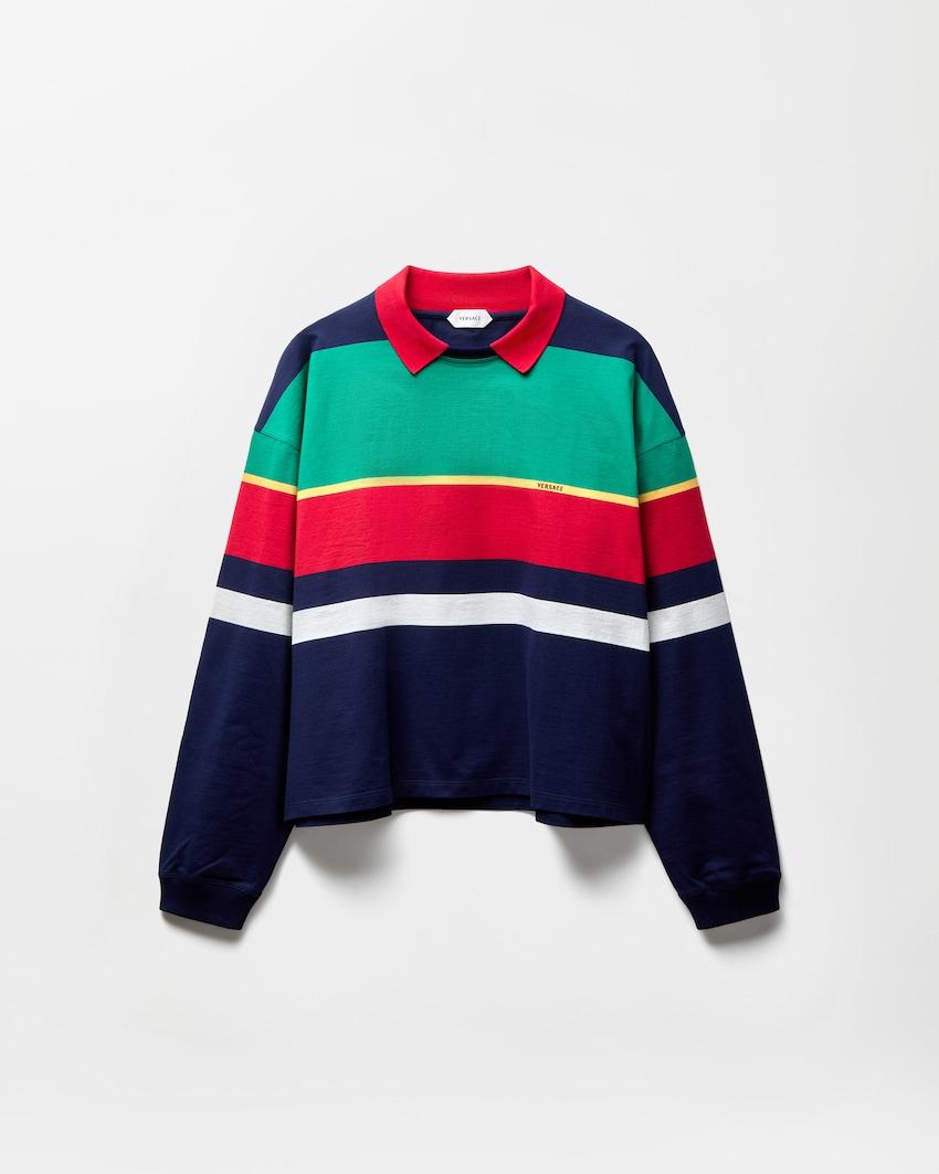 striped cotton-jersey t-shirt by VERSACE