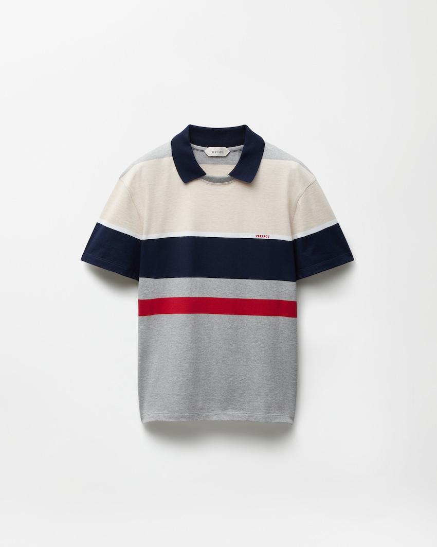 striped cotton-jersey t-shirt by VERSACE
