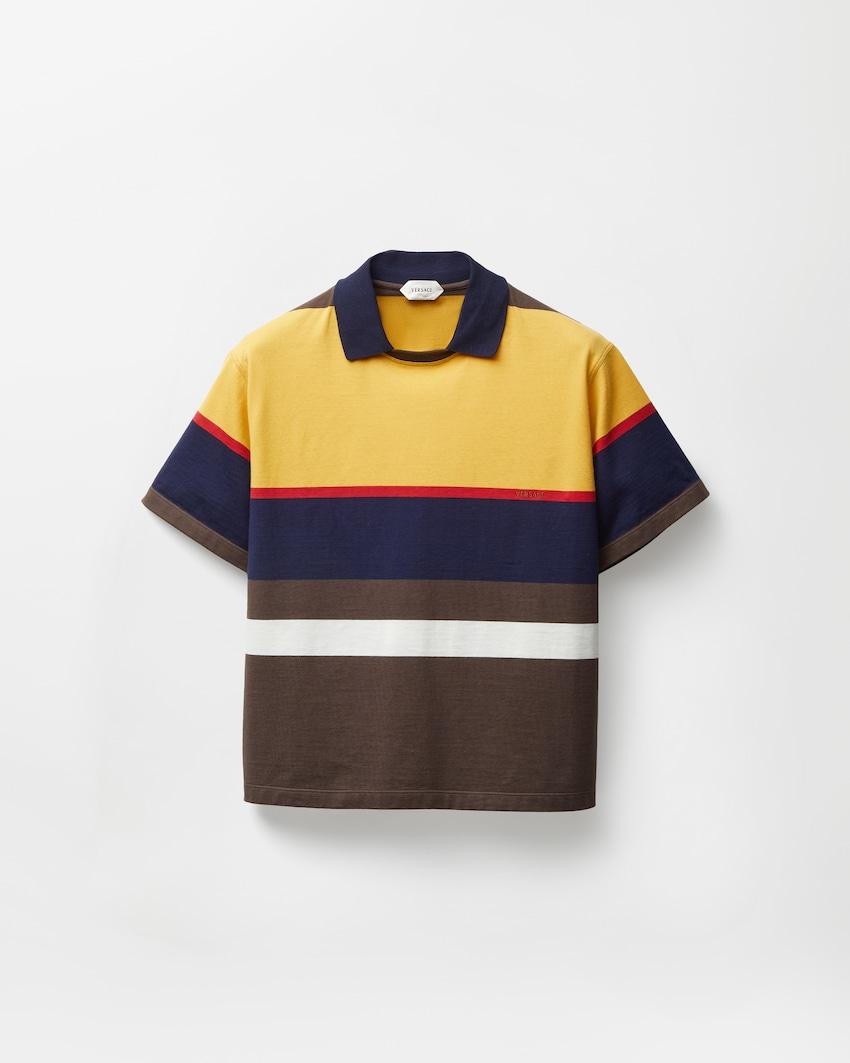 striped cotton-jersey t-shirt by VERSACE