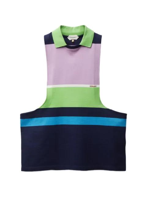 striped cotton-jersey tank top by VERSACE