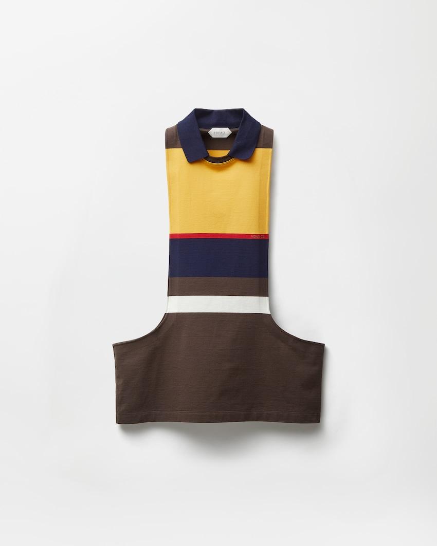 striped cotton-jersey tank top by VERSACE