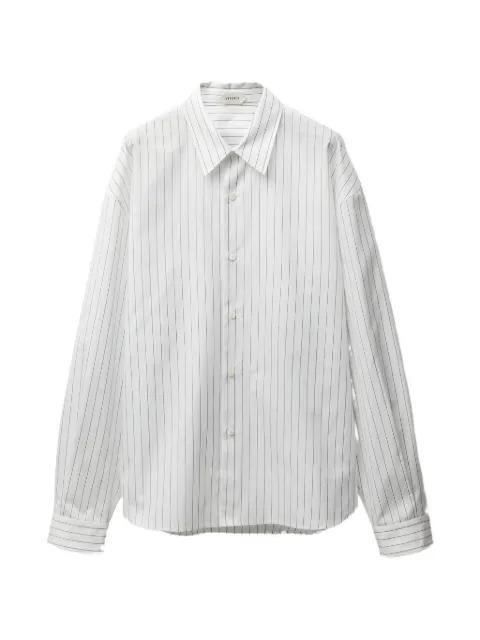 striped cotton-poplin loose shirt by VERSACE