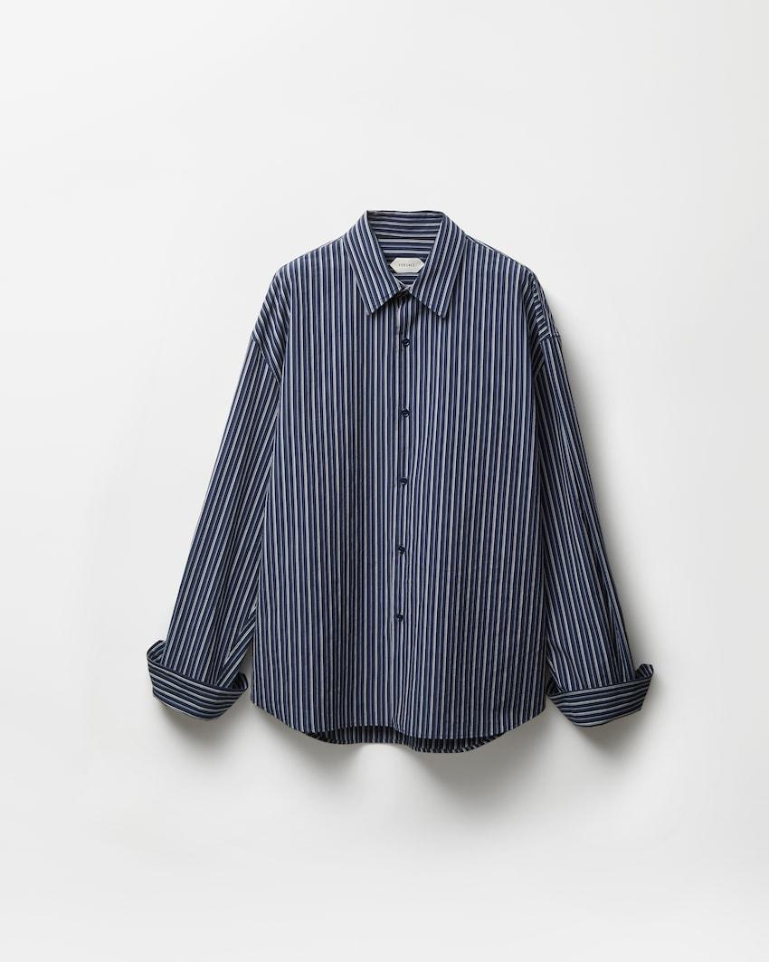 striped cotton-poplin loose shirt by VERSACE
