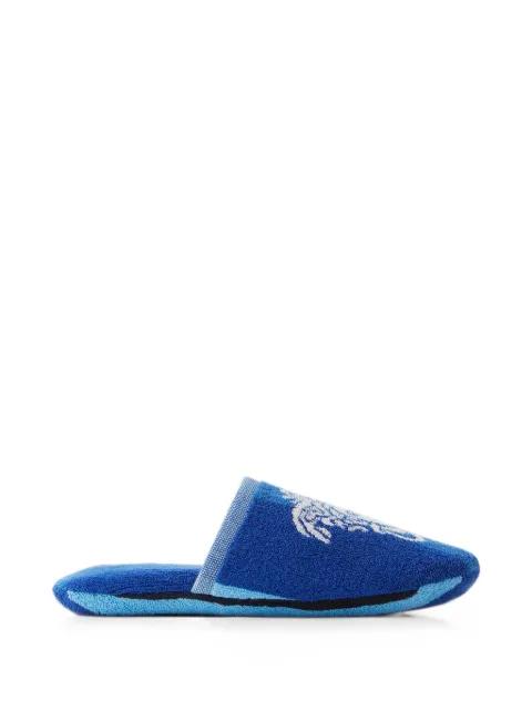 striped cotton-terry jacquard slippers by VERSACE