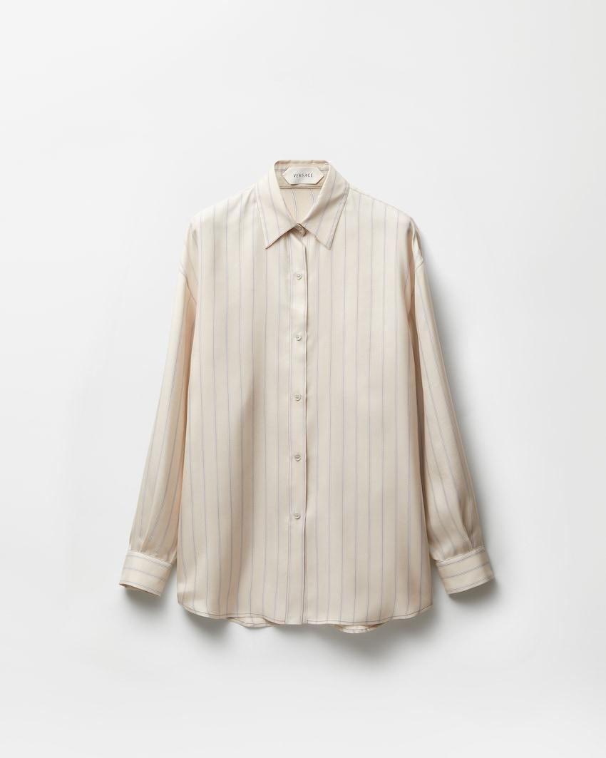 striped silk twill shirt by VERSACE