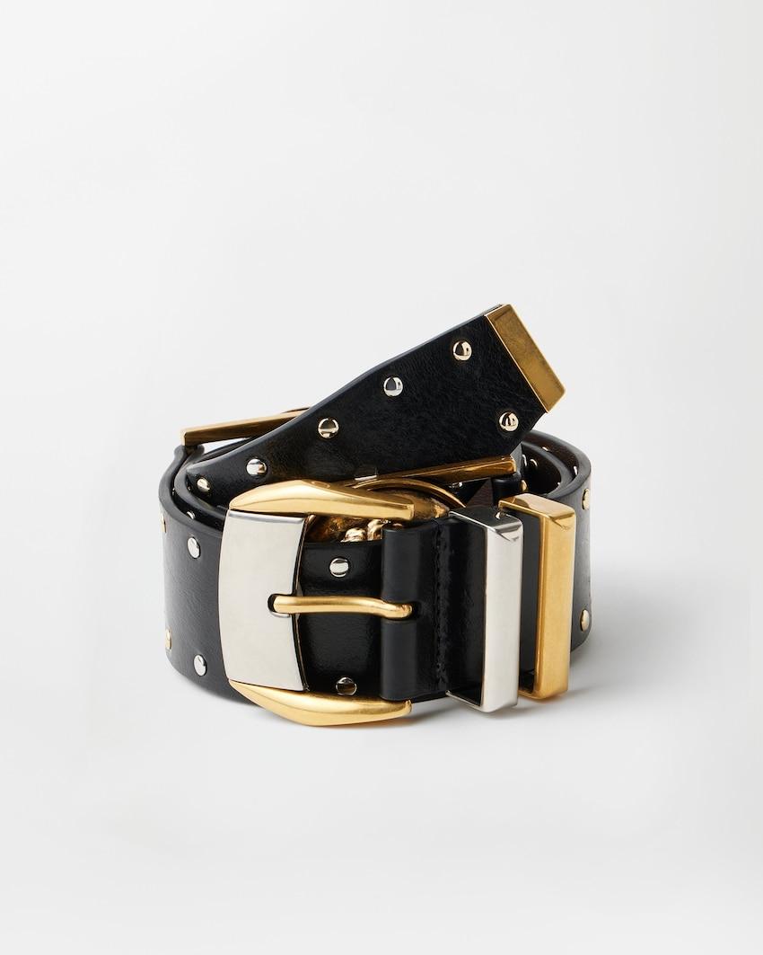 studded leather belt 4 cm by VERSACE