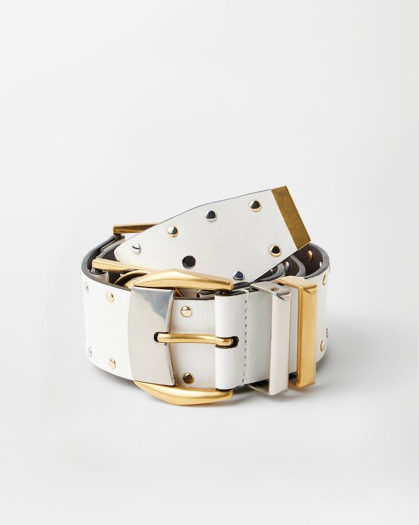 studded leather belt 4 cm by VERSACE