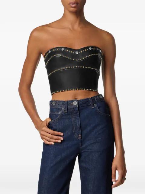 studded leather top by VERSACE