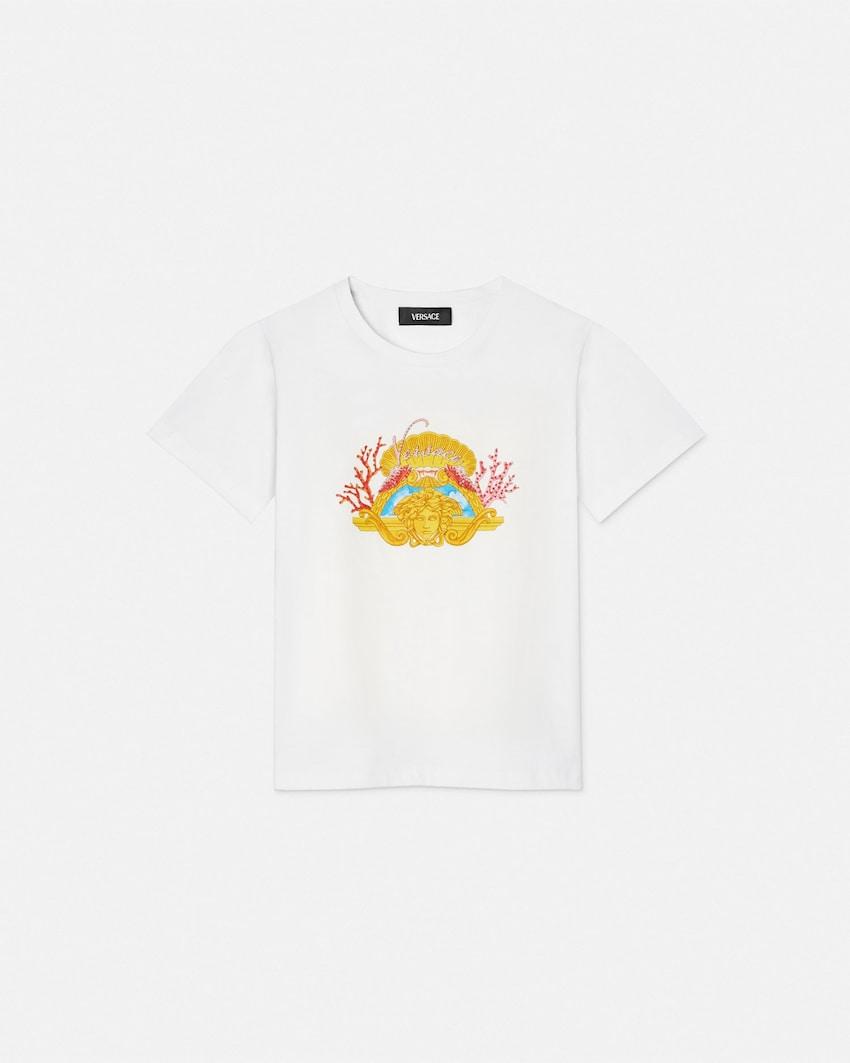 studded medusa coral kids t-shirt by VERSACE
