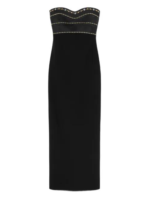 studded strapless maxi dress by VERSACE