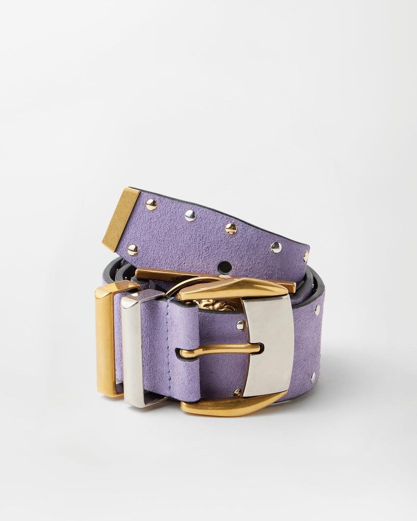 studded suede belt 4 cm by VERSACE