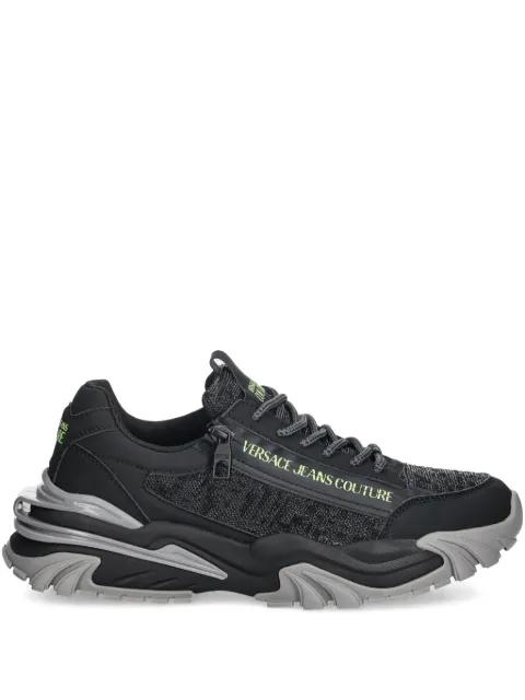 textured logo-detailed sneakers by VERSACE