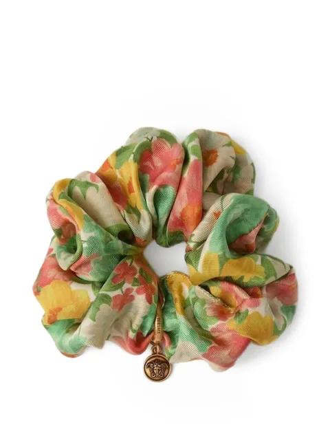 the meadow print charm-detail scrunchie by VERSACE