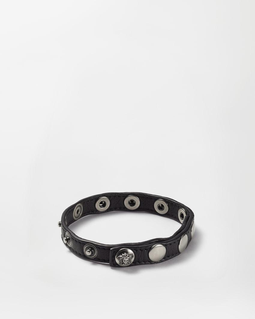 the spike leather bracelet by VERSACE