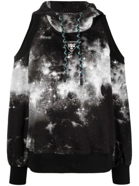 tie-dye cut-out hoodie by VERSACE