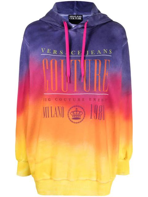 tie-dye print cotton hoodie by VERSACE