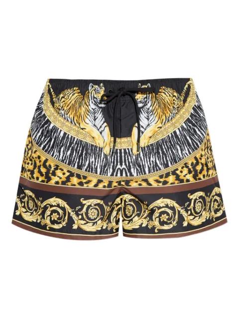 tiger baroque-print swim shorts by VERSACE