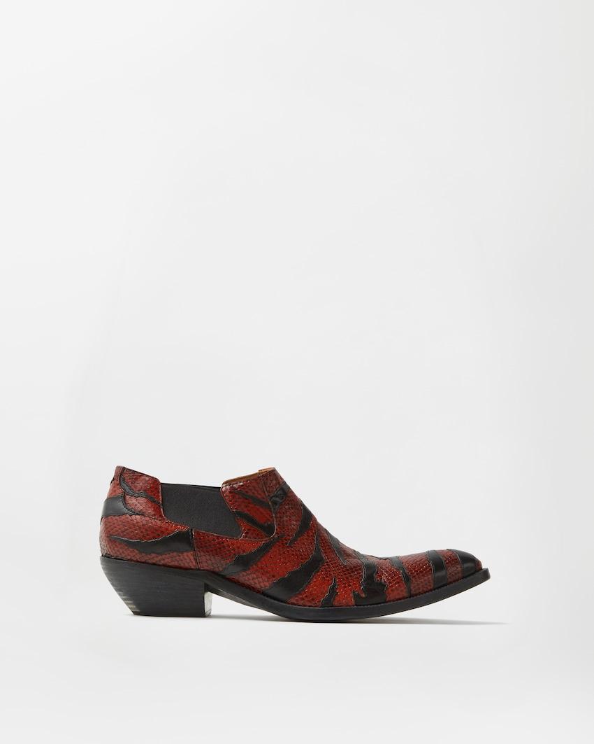 tigre python-effect leather texan boots by VERSACE
