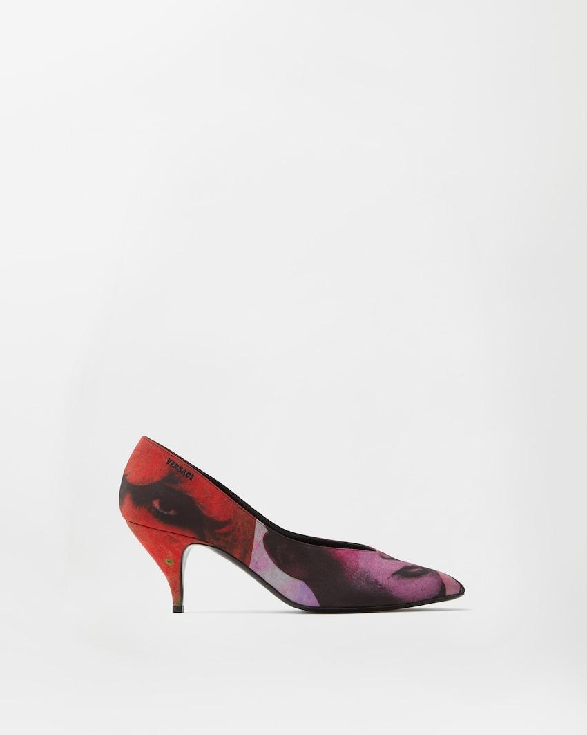 tina printed silk faille pumps 65 mm by VERSACE