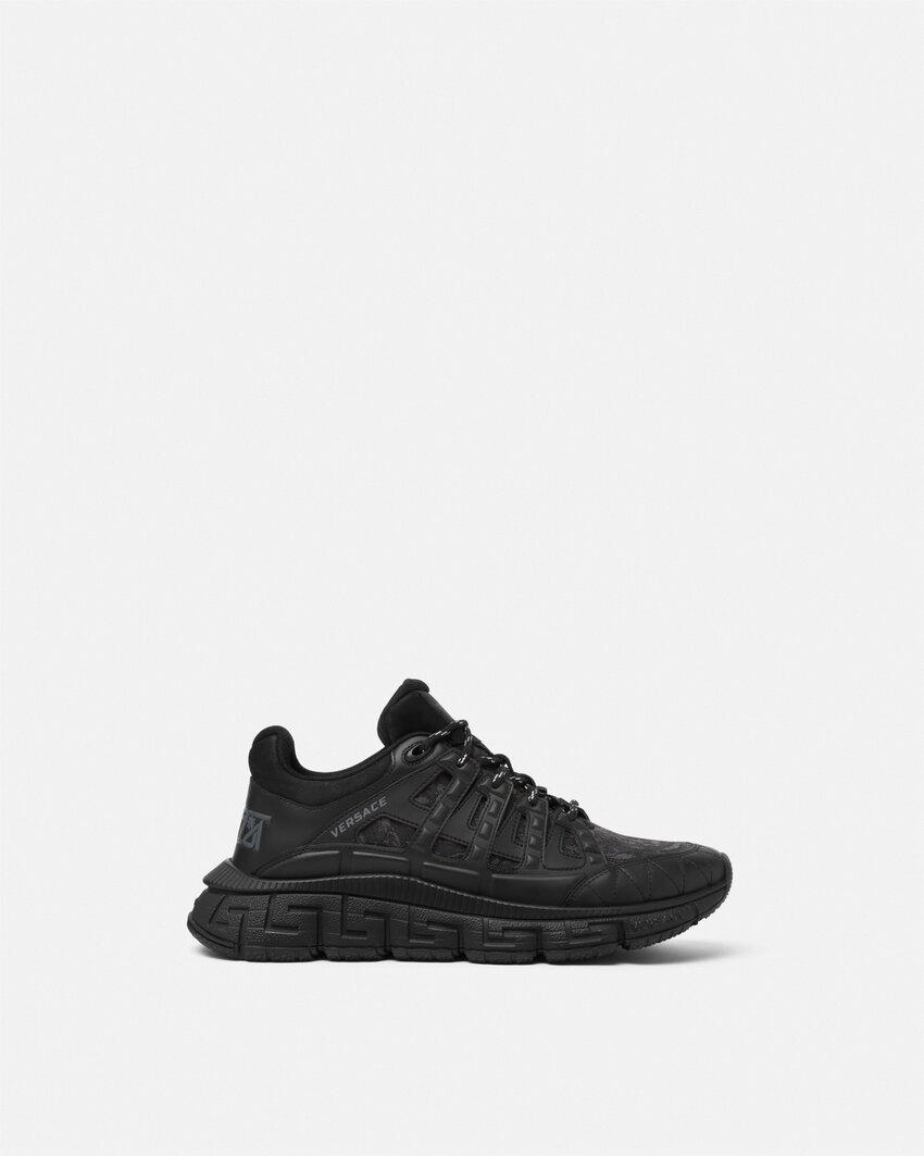 trigreca jacquard leather sneakers by VERSACE