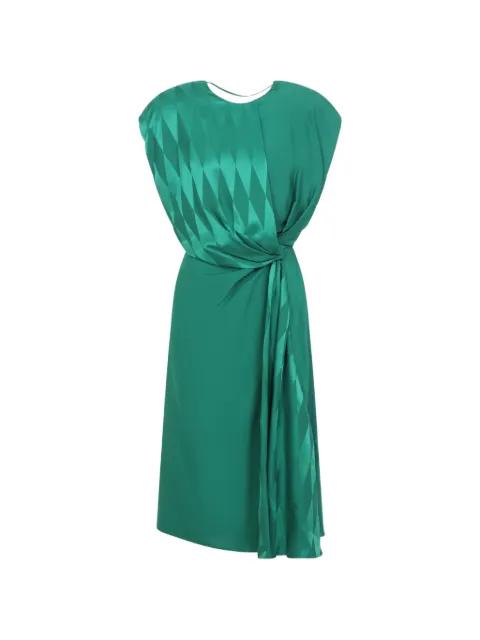 twist-detail silk dress by VERSACE