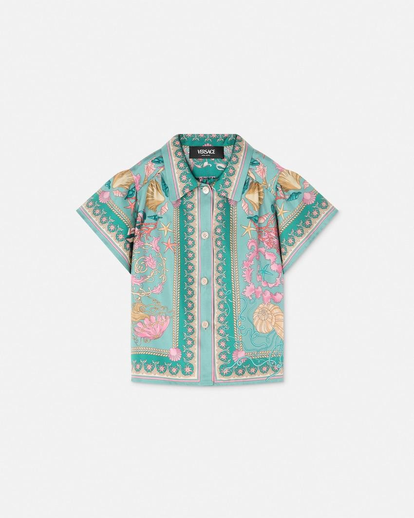 underwater barocco silk kids shirt by VERSACE