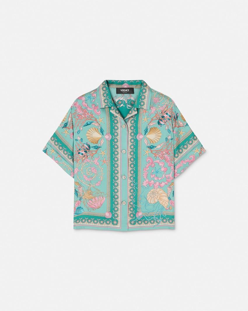 underwater barocco silk kids shirt by VERSACE