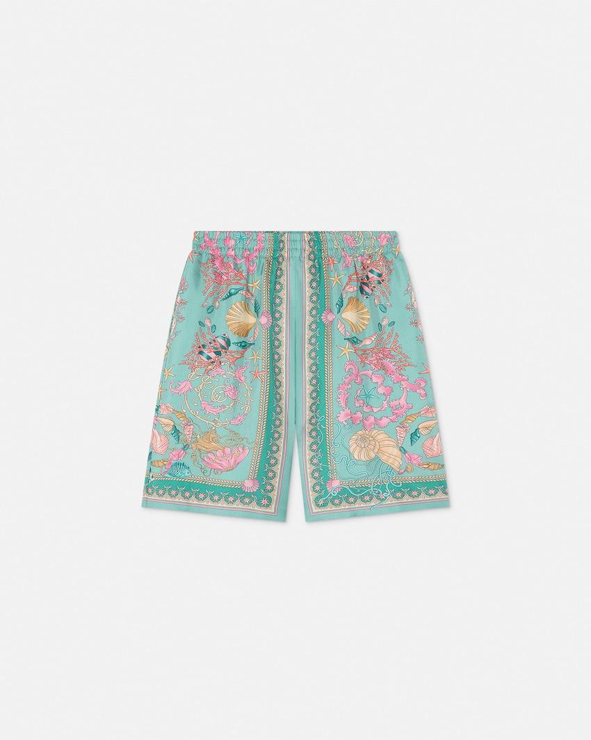 underwater barocco silk kids shorts by VERSACE