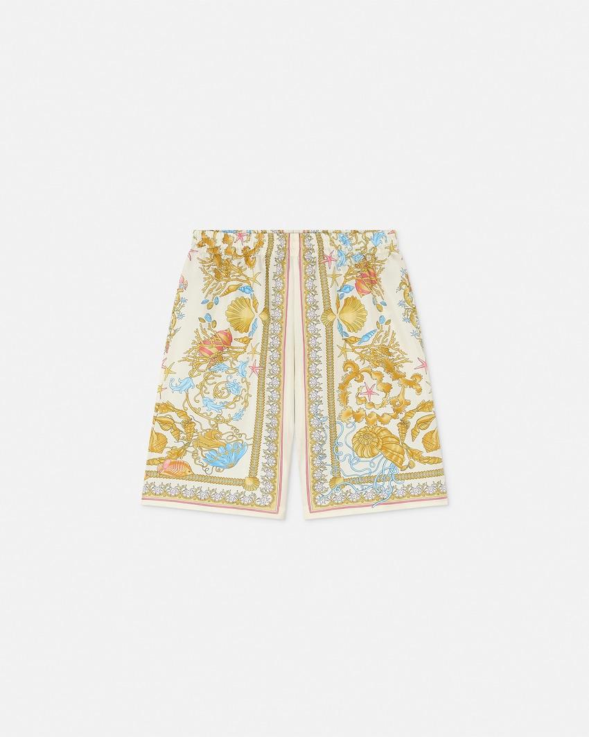 underwater barocco silk kids shorts by VERSACE