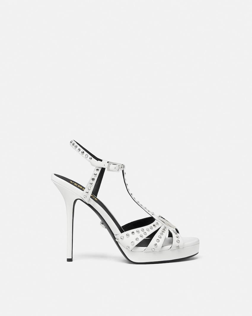 v embellished leather sandals 115 mm by VERSACE