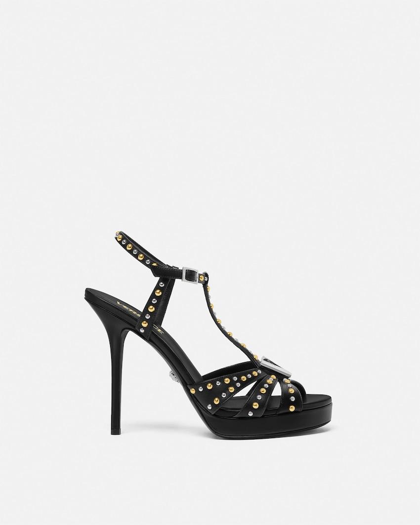 v embellished leather sandals 120 mm by VERSACE