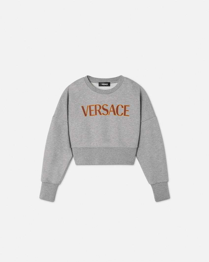 versace logo crop kids sweatshirt by VERSACE