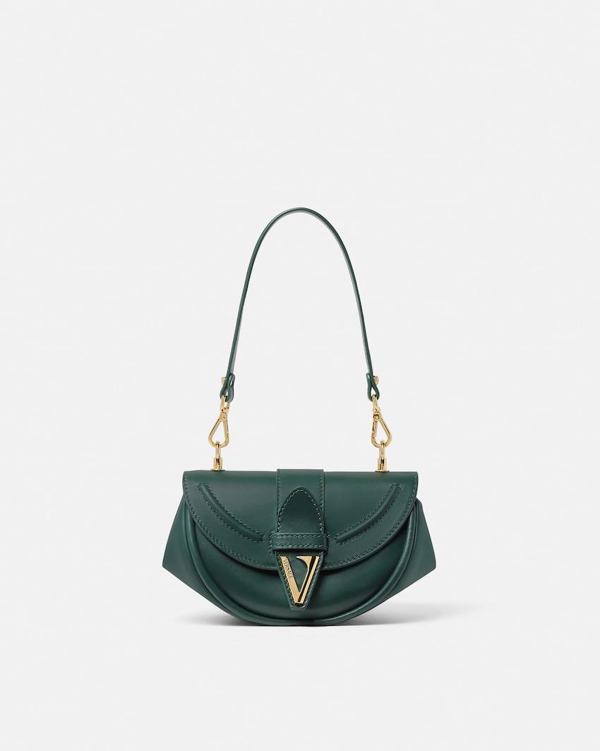 virtus small leather shoulder bag by VERSACE