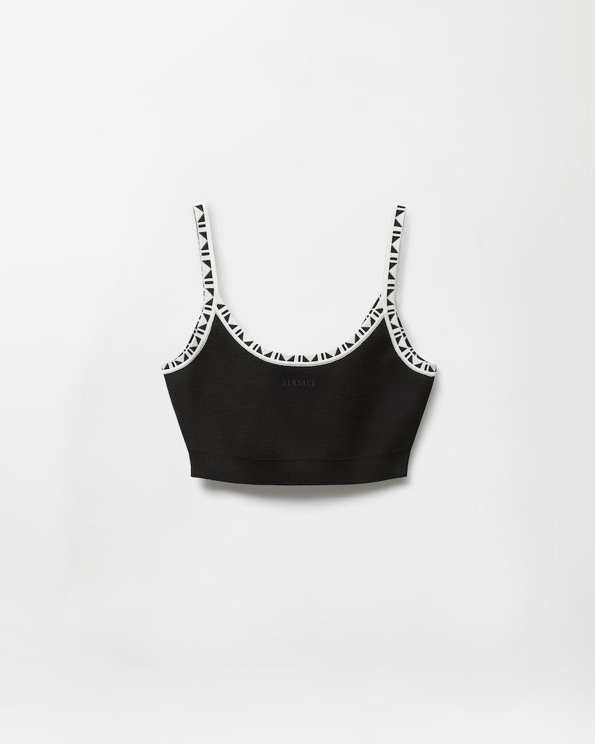 viscose-blend jacquard crop top by VERSACE