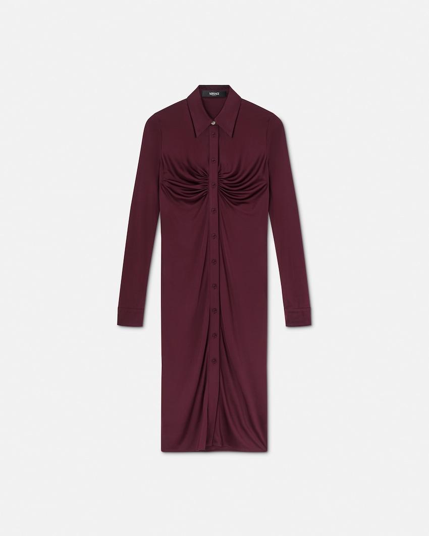viscose-jersey midi shirt dress by VERSACE