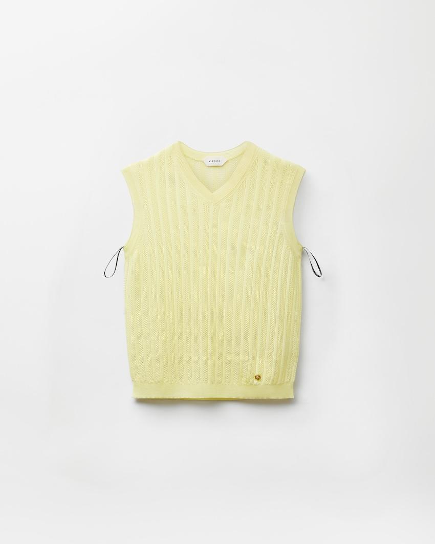 viscose mesh rib knit top by VERSACE