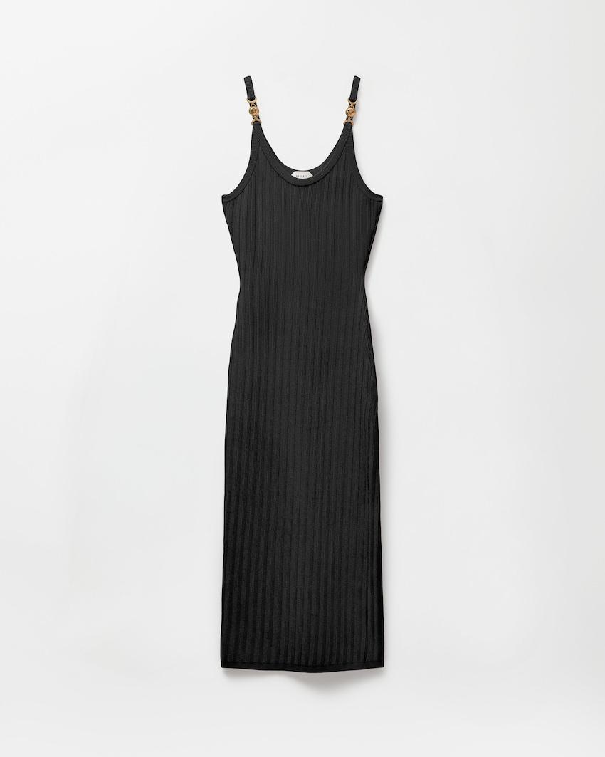 viscose mesh ribbed knit midi dress by VERSACE