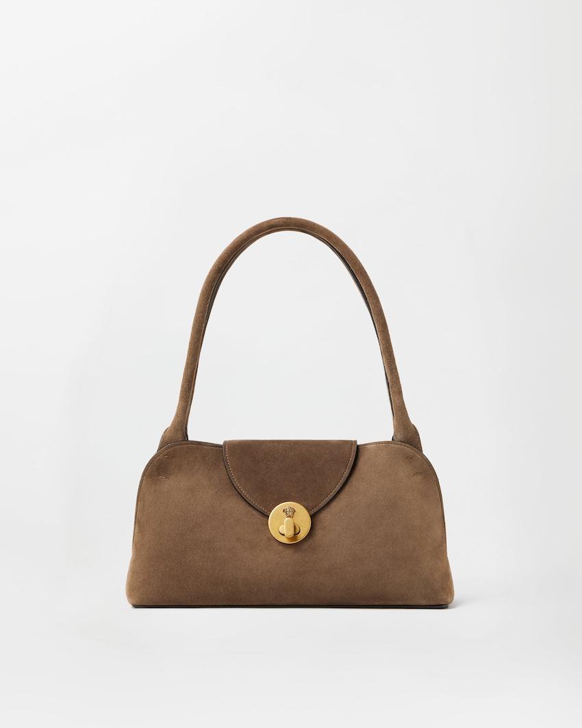 vivian small suede eastwest shoulder bag by VERSACE