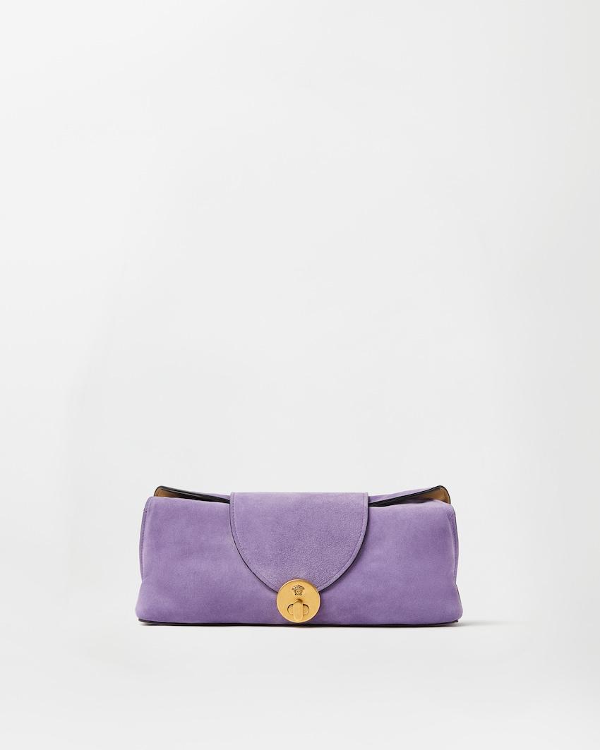vivian suede clutch by VERSACE