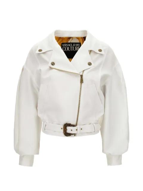 white biker jacket by VERSACE